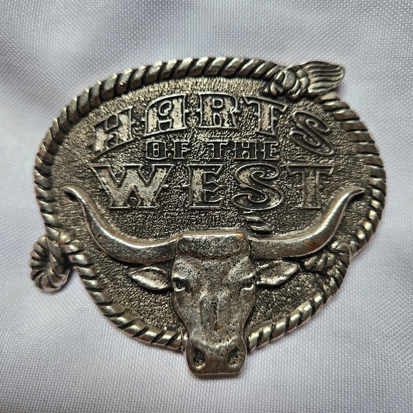 Harts Of The West Vintage Western 90's TV Show Promo Engraved Bull Belt Buckle
